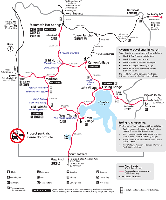 Yellowstone winter map