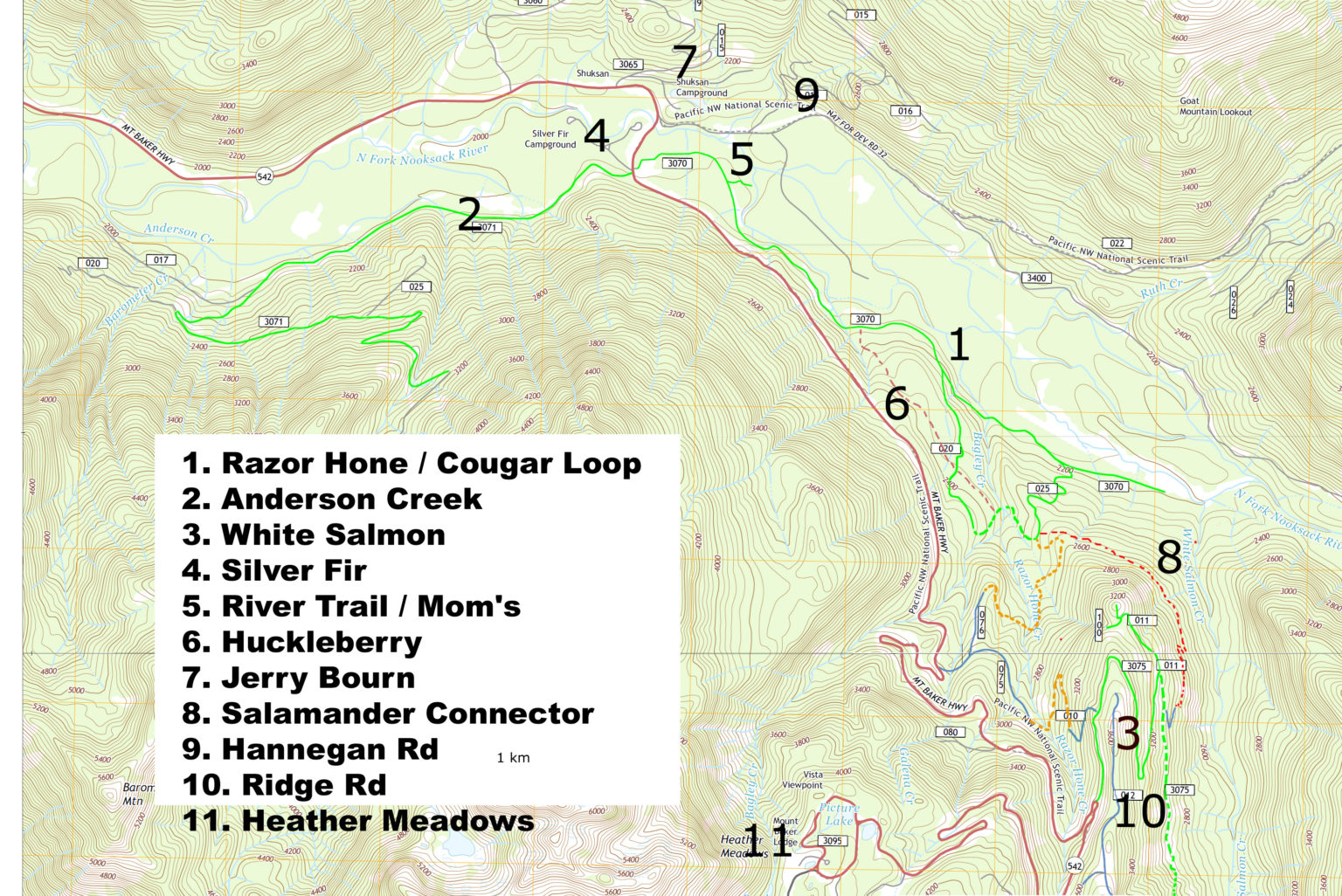 Salmon Ridge SnoPark Trails Nooksack Nordic Ski Club